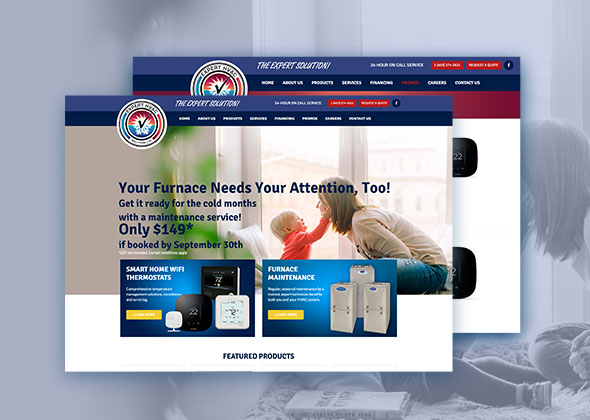 expert hvac web redesign